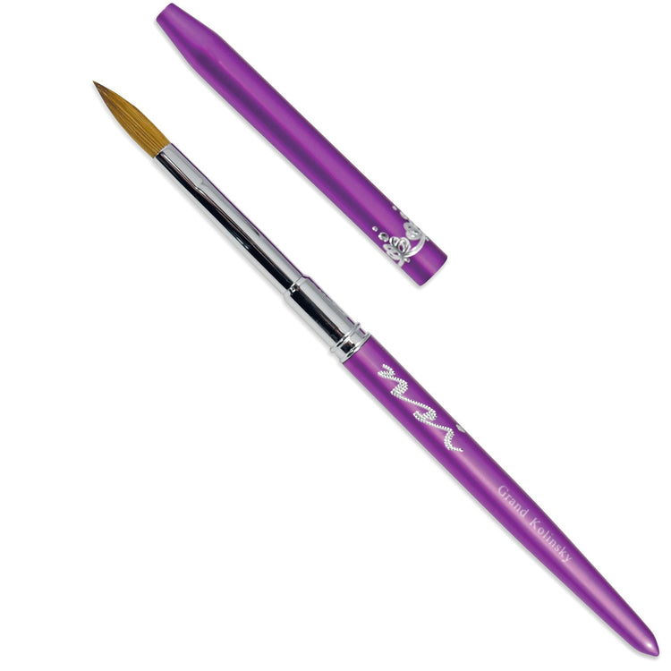 Grand Kolinsky Acrylic Brush #8 Metal Handle + Cap - NSI Australia
