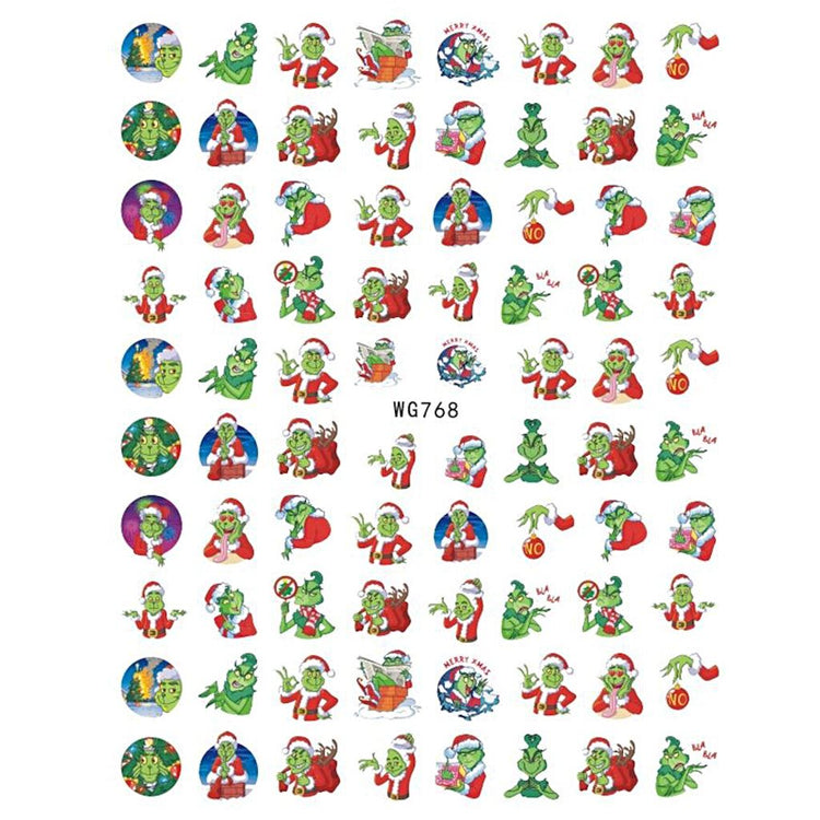 Grinch Nail Art Stickers - NSI Australia