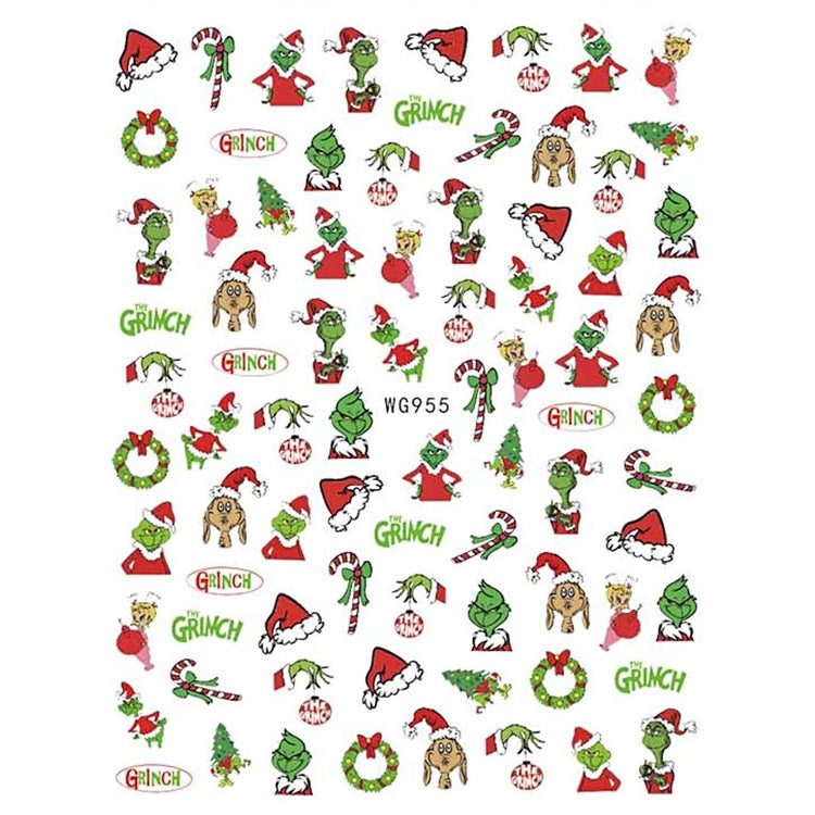 Grinch Nail Art Stickers - NSI Australia