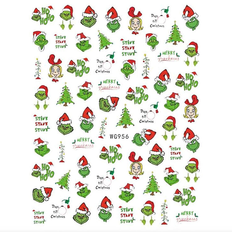 Grinch Nail Art Stickers - NSI Australia