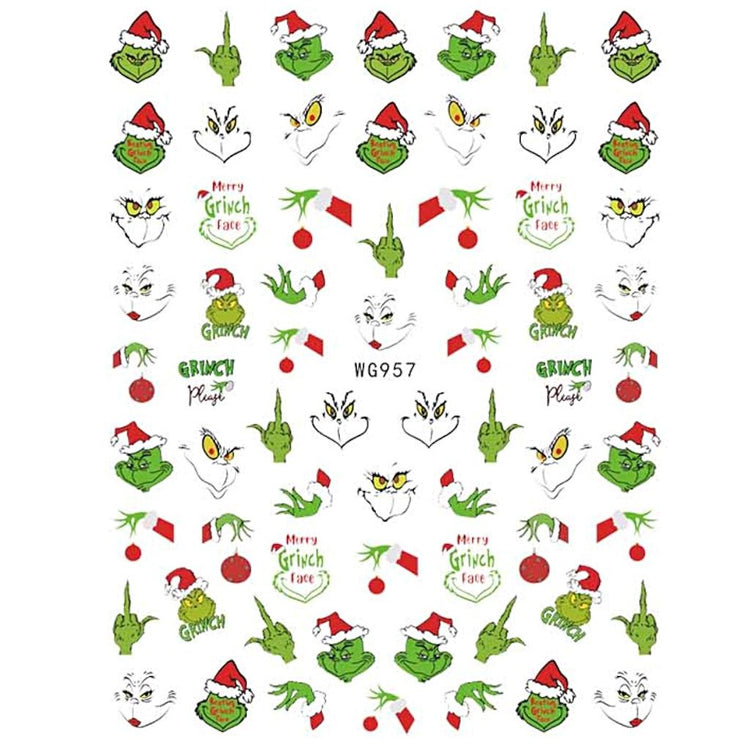 Grinch Nail Art Stickers - NSI Australia