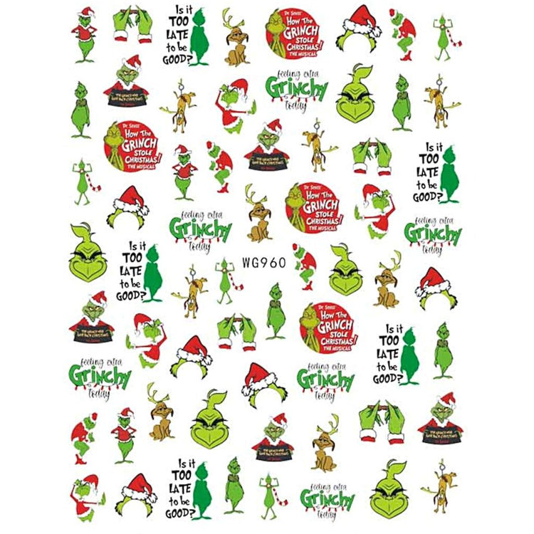 Grinch Nail Art Stickers - NSI Australia