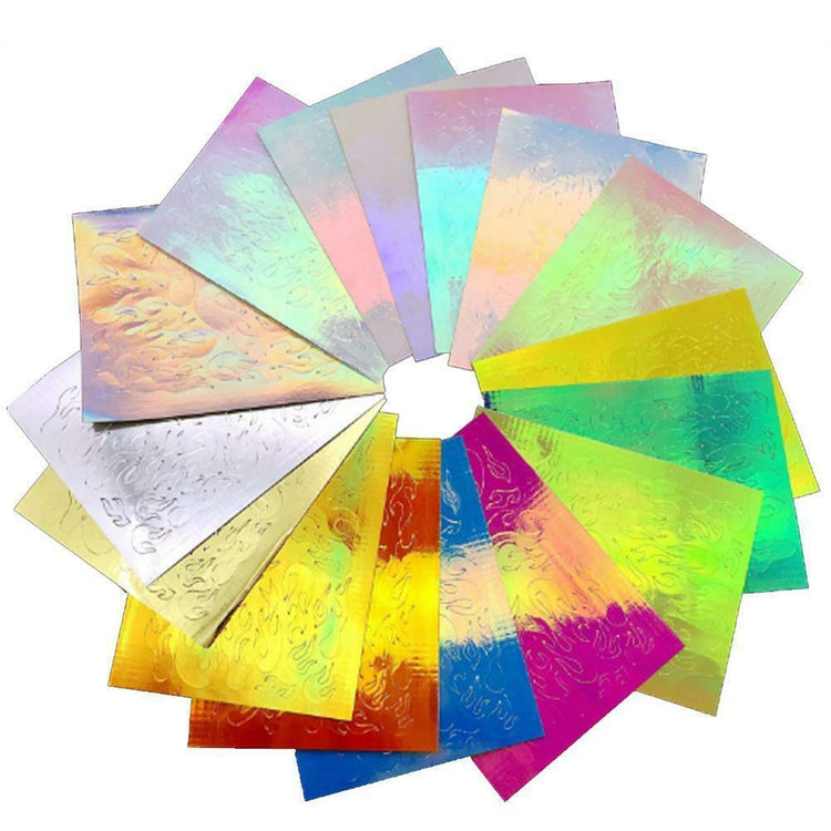 Holographic Fire Flame Stickers 16Pcs - NSI Australia