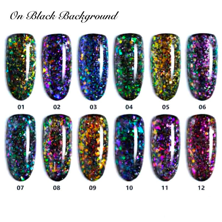 Holographic Flakes Gel Polish - NSI Australia