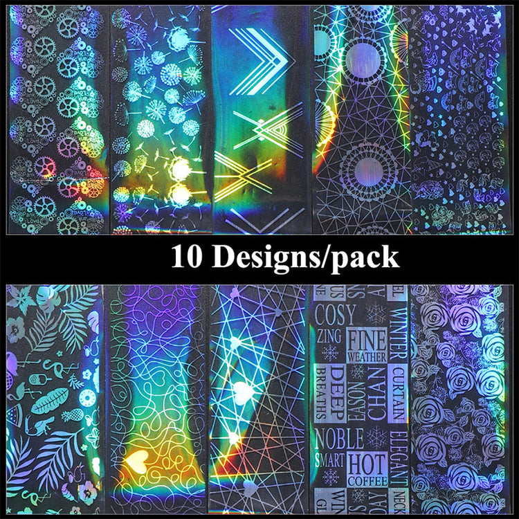 Holographic Laser Nail Foil 10pcs - NSI Australia