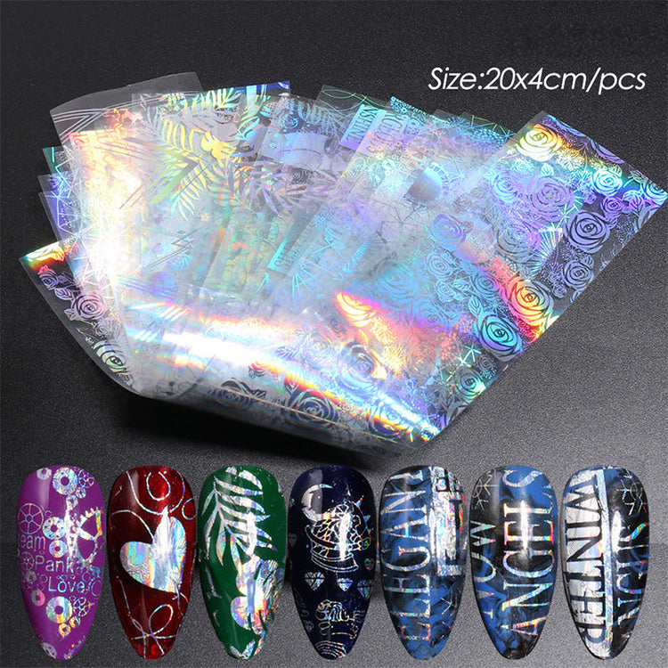 Holographic Laser Nail Foil 10pcs - NSI Australia