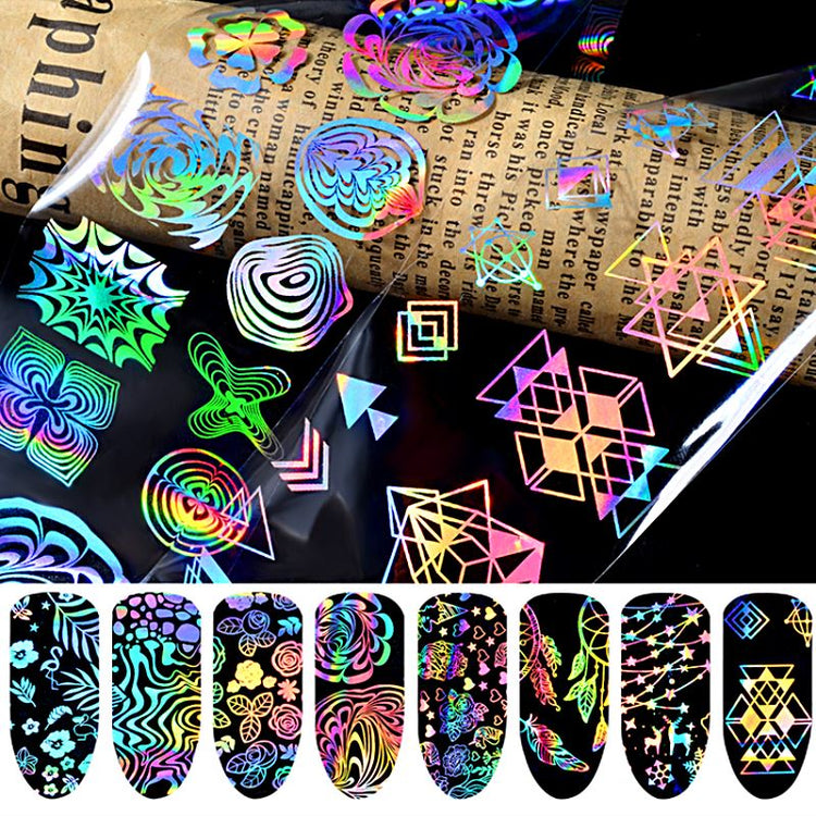 Holographic Laser Nail Foil 8pcs - NSI Australia