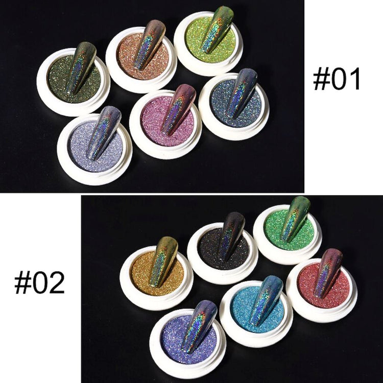 Holographic Glitter Chrome Powder Set 6pcs - NSI Australia