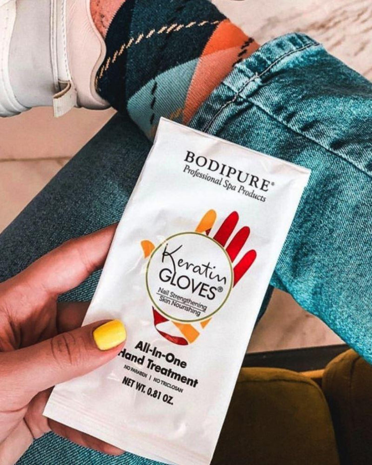 Keratin Gloves Natural Moisturising Hands Treatment - Bodipure white sachet - NSI Australia