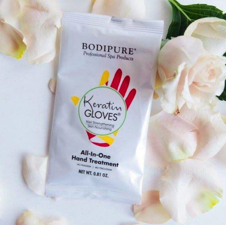 Keratin Gloves Natural Moisturising Hands Treatment - Bodipure white sachet - NSI Australia