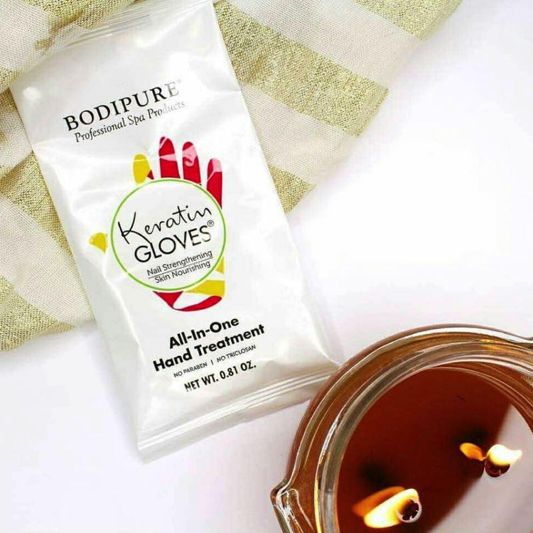 Keratin Gloves Natural Moisturising Hands Treatment - Bodipure white sachet - NSI Australia