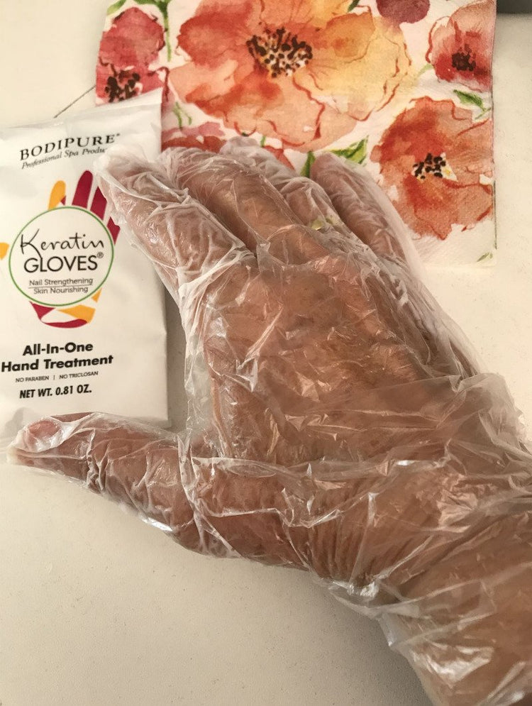 Keratin Gloves Natural Moisturising Hands Treatment - Bodipure white sachet - NSI Australia
