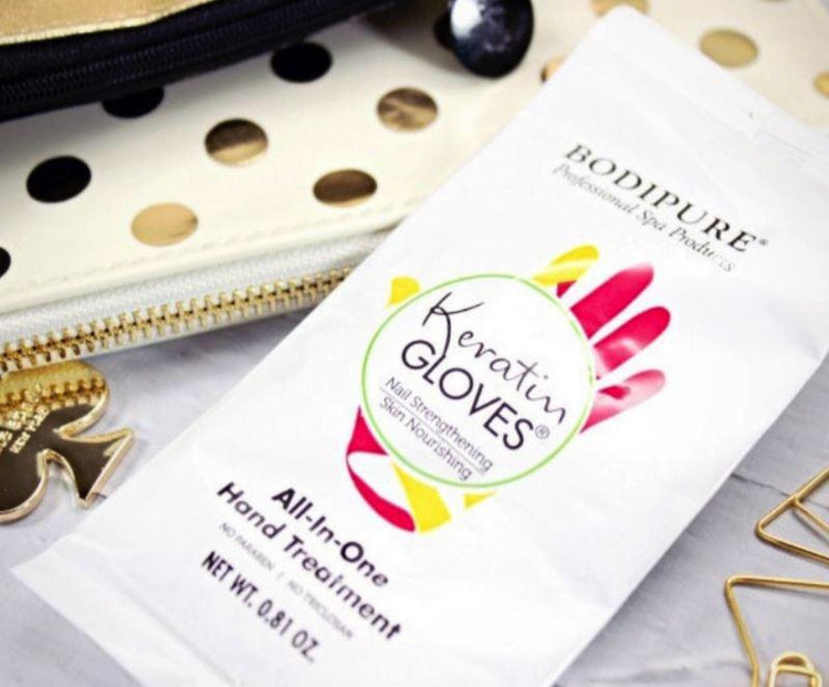 Keratin Gloves Natural Moisturising Hands Treatment - Bodipure white sachet - NSI Australia