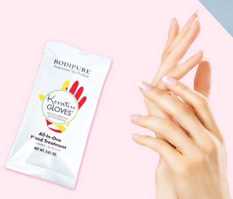 Keratin Gloves Natural Moisturising Hands Treatment - Bodipure white sachet - NSI Australia