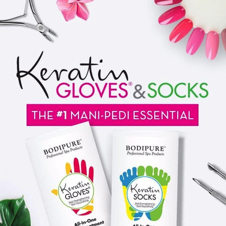 Keratin Socks Natural Moisturising Foot Treatment - Bodipure white sachet - NSI Australia