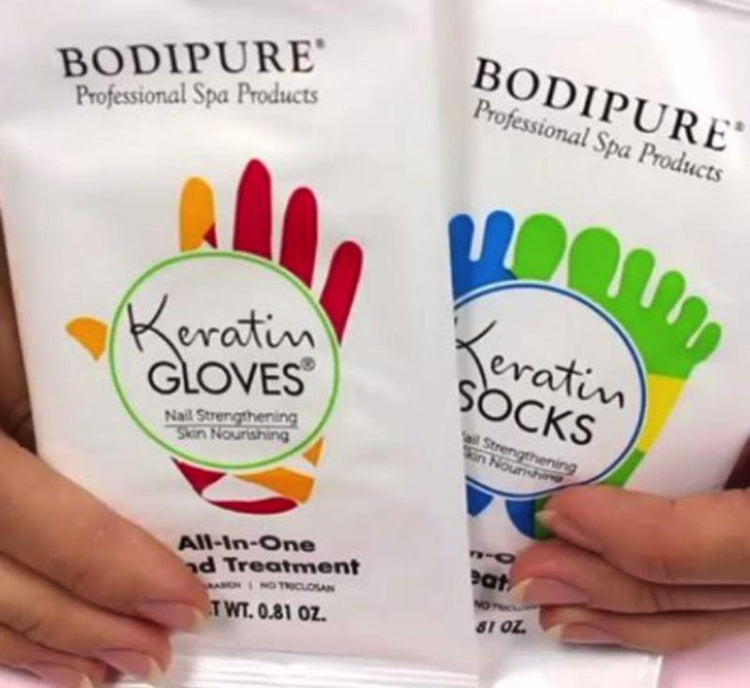 Keratin Socks Natural Moisturising Foot Treatment - Bodipure white sachet - NSI Australia