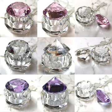 Crystal Glass Jar 50ml with Stone Diamond Shape - NSI Australia
