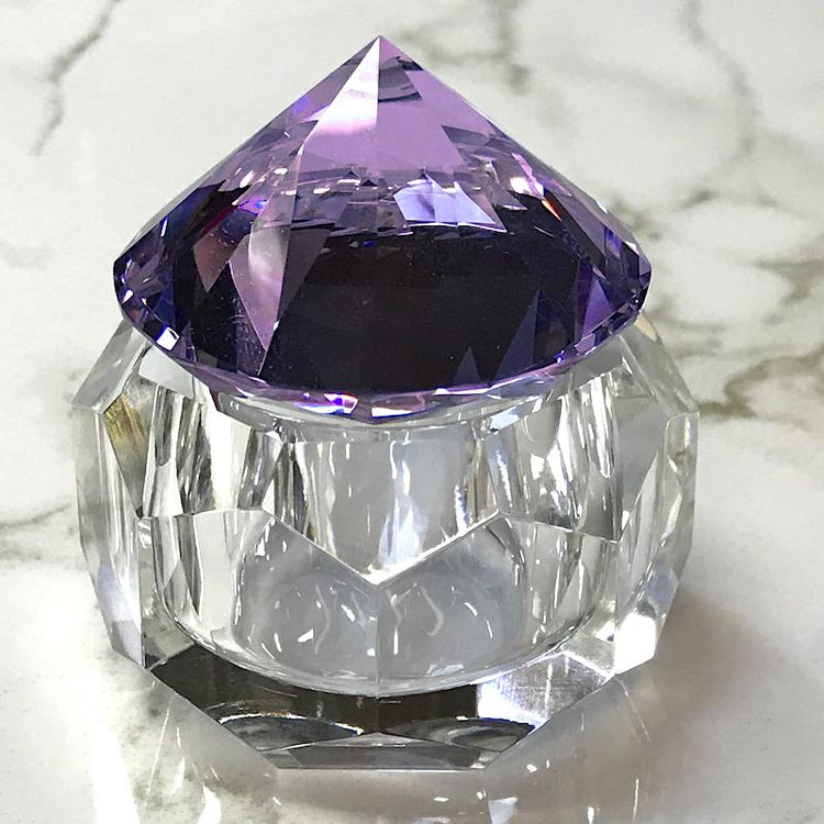 Crystal Glass Jar 50ml with Stone Diamond Shape - NSI Australia