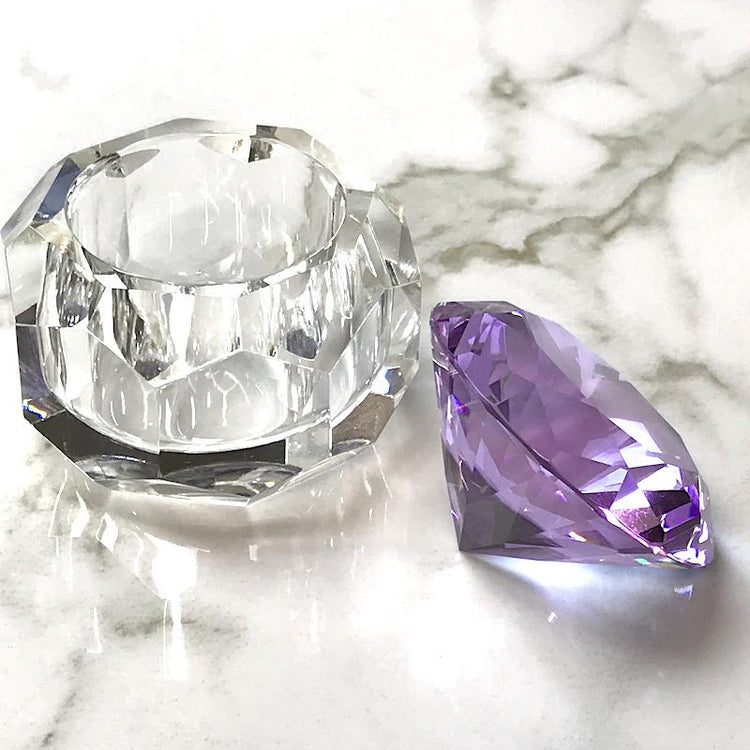 Crystal Glass Jar 50ml with Stone Diamond Shape - NSI Australia