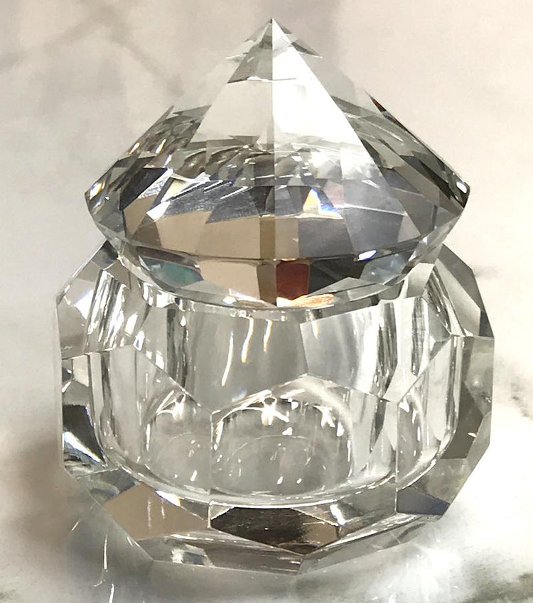 Crystal Glass Jar 50ml with Stone Diamond Shape - NSI Australia