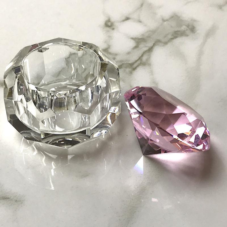 Crystal Glass Jar 50ml with Stone Diamond Shape - NSI Australia