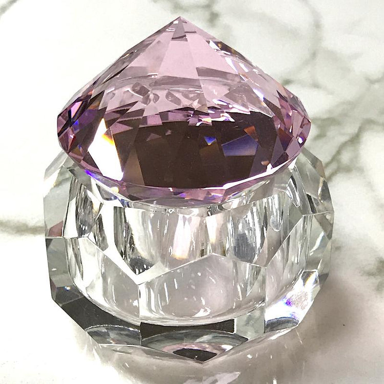 Crystal Glass Jar 50ml with Stone Diamond Shape - NSI Australia