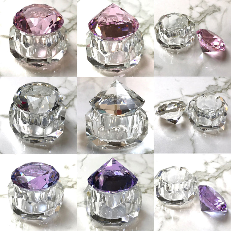 Crystal Glass Jar 50ml with Stone Diamond Shape - NSI Australia