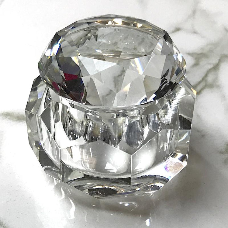 Crystal Glass Jar 50ml with Stone Diamond Shape - NSI Australia