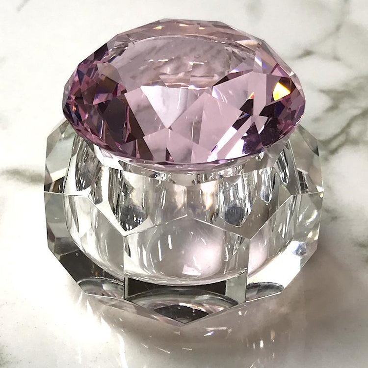 Crystal Glass Jar 50ml with Stone Diamond Shape - NSI Australia