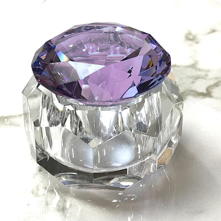 Crystal Glass Jar 50ml with Stone Diamond Shape - NSI Australia