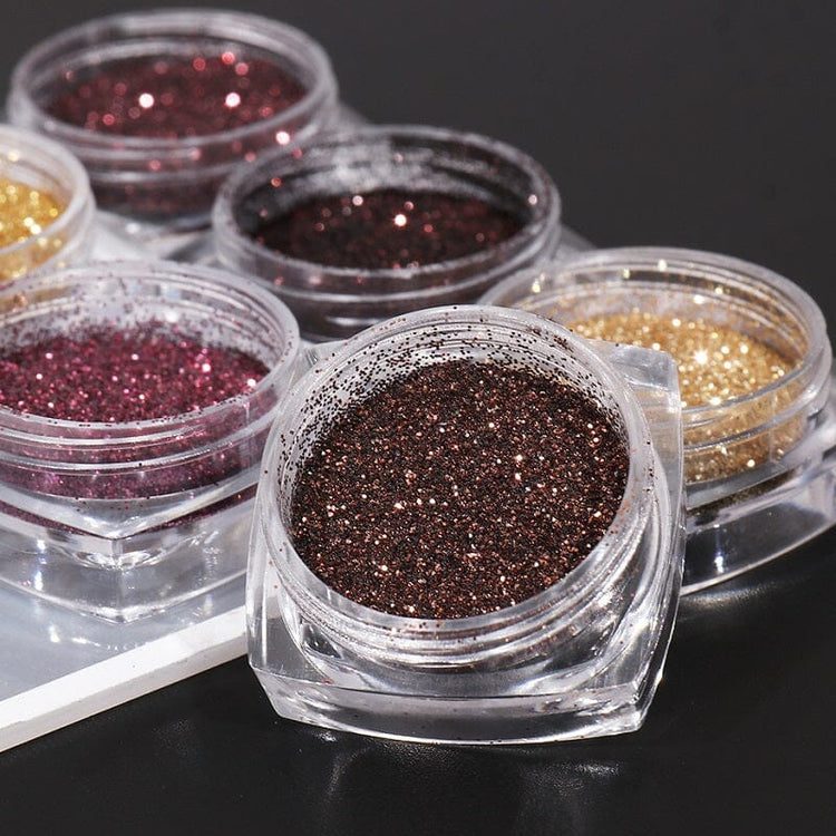 Laser Reflective Nail Glitter - 6 Jars Set - NSI Australia