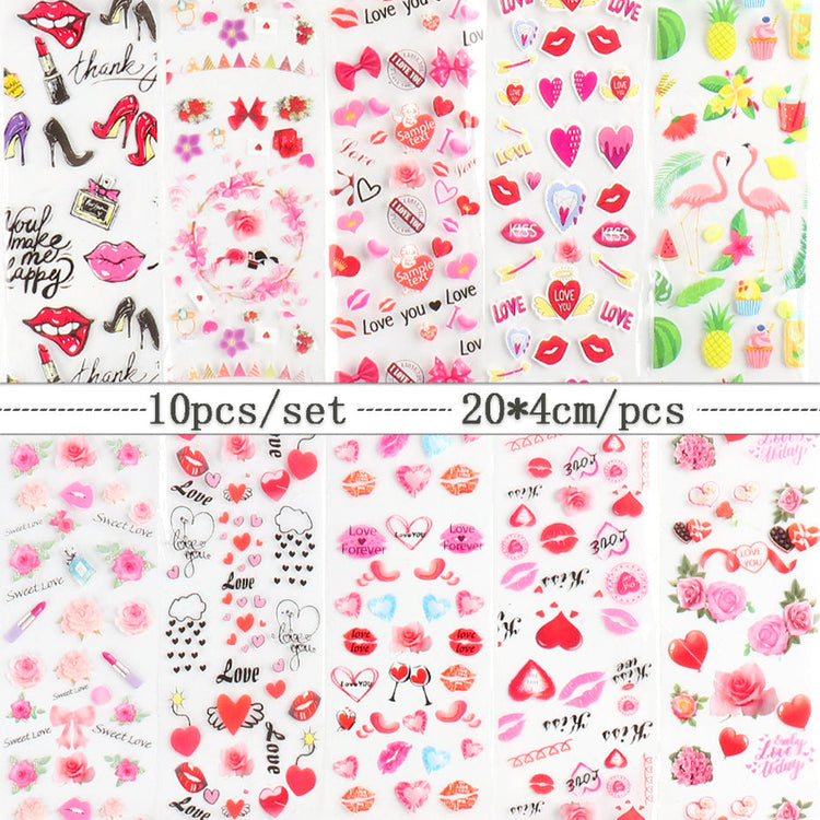 Love and Heart Nail Foil 10pcs - NSI Australia