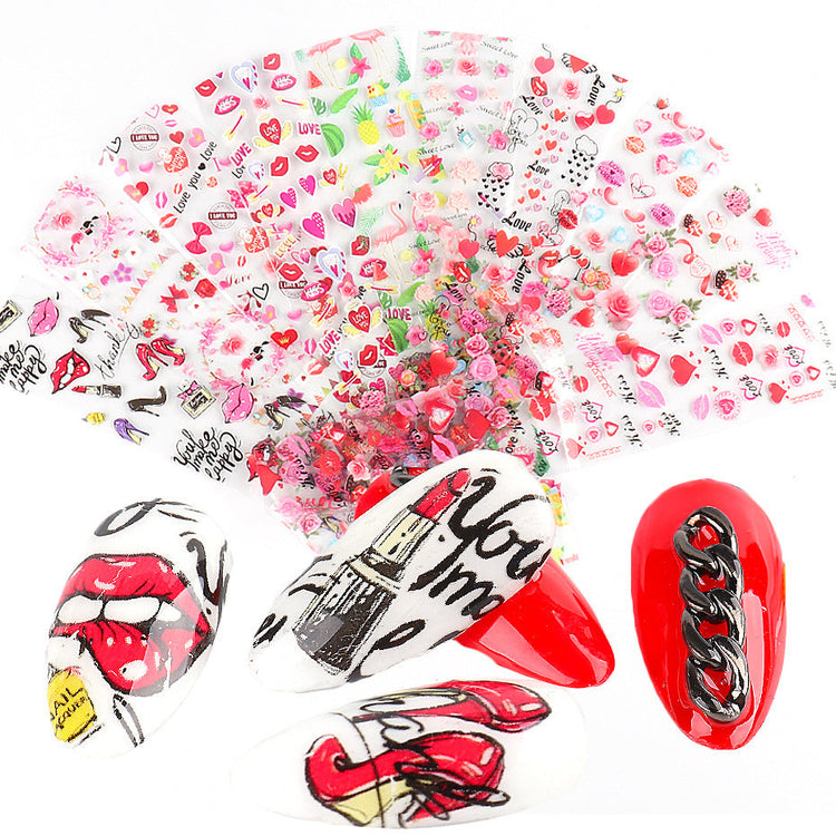 Love and Heart Nail Foil 10pcs - NSI Australia