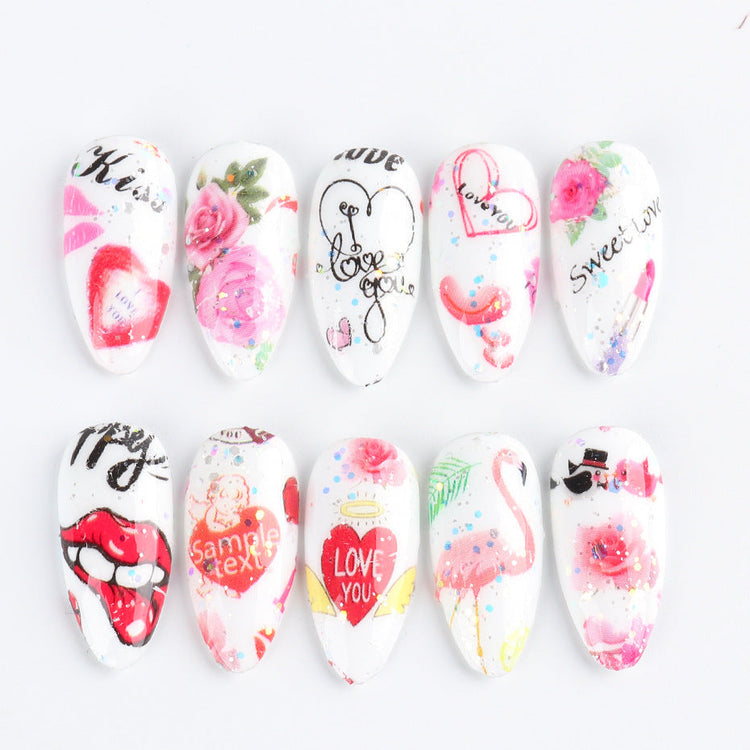 Love and Heart Nail Foil 10pcs - NSI Australia