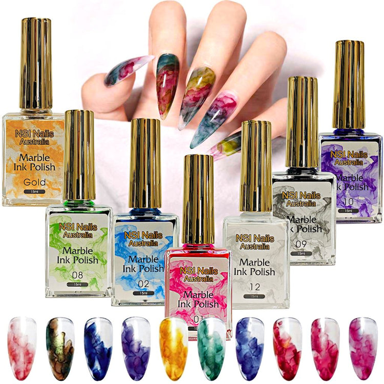 Marble Ink Polish - Nail Art Watercolour - NSI Australia