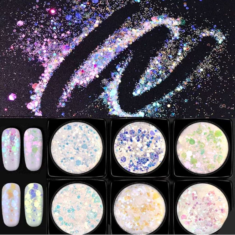 Mermaid Nail Flakes Holographic Glitter Jar - NSI Australia