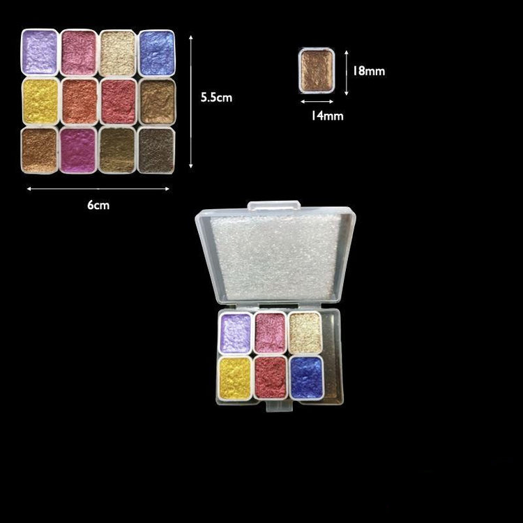 Metallic Marble Paint - Nail Art Watercolour Paint 12pcs - NSI Australia