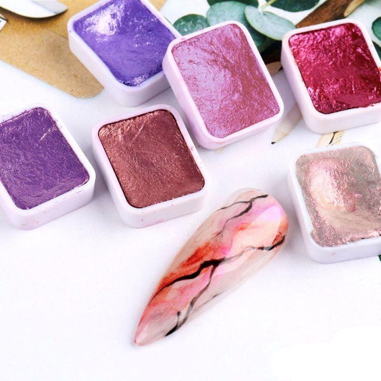 Metallic Marble Paint - Nail Art Watercolour Paint 12pcs - NSI Australia