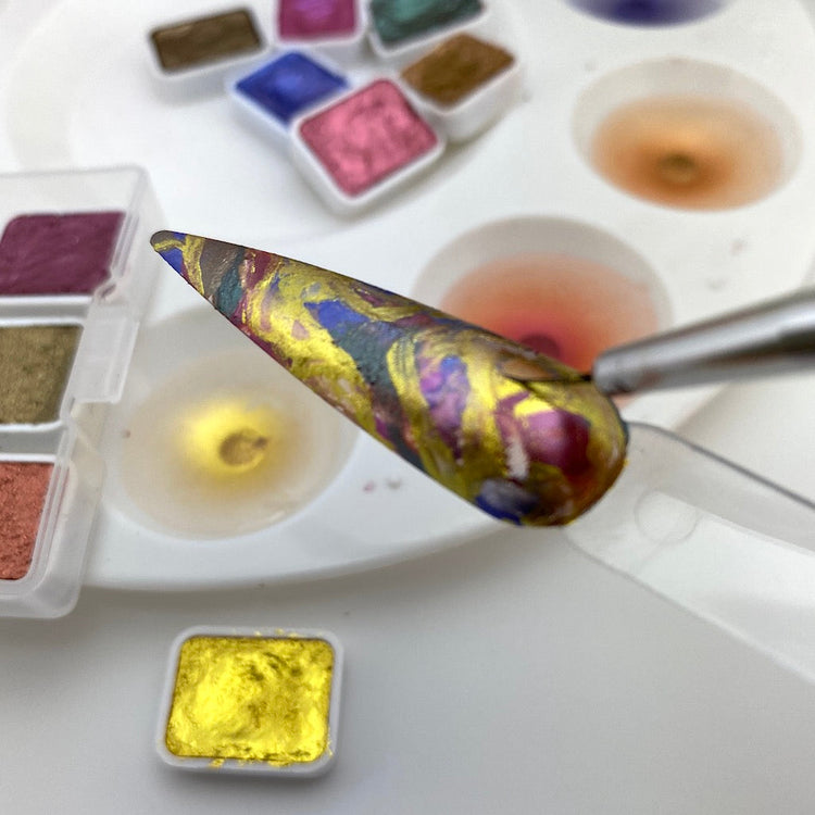 Metallic Marble Paint - Nail Art Watercolour Paint 12pcs - NSI Australia
