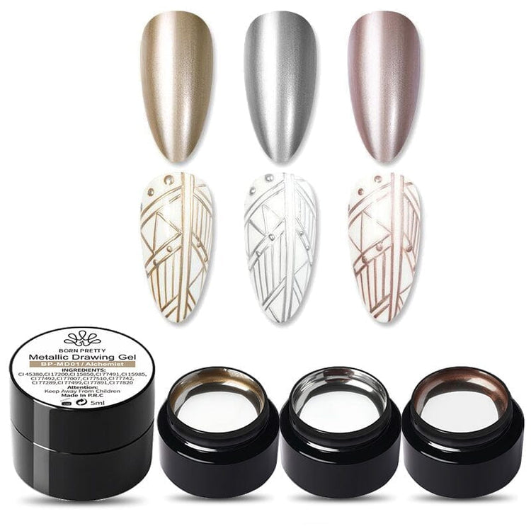 Metallic Silver & Gold Mirror Chrome Gels - NSI Australia