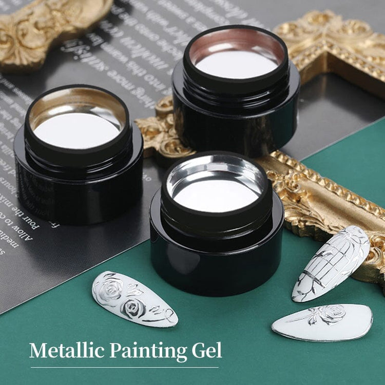 Metallic Silver & Gold Mirror Chrome Gels - NSI Australia