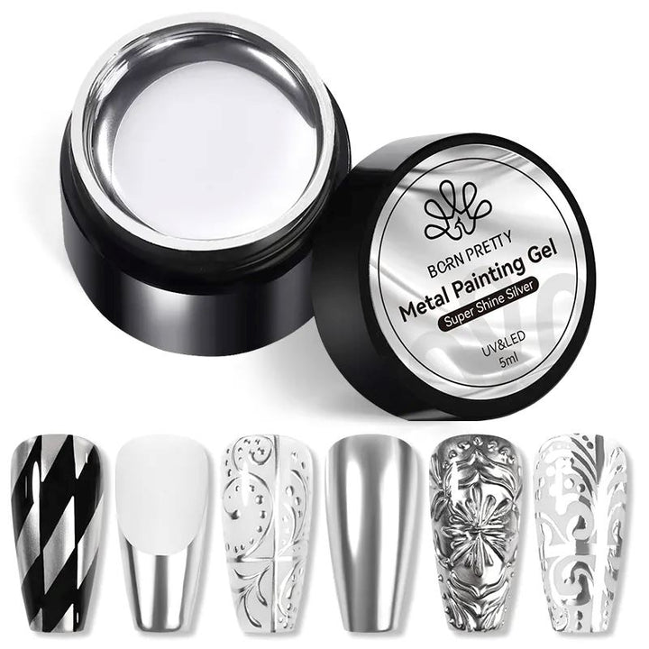 Metallic Silver & Gold Mirror Chrome Gels - NSI Australia