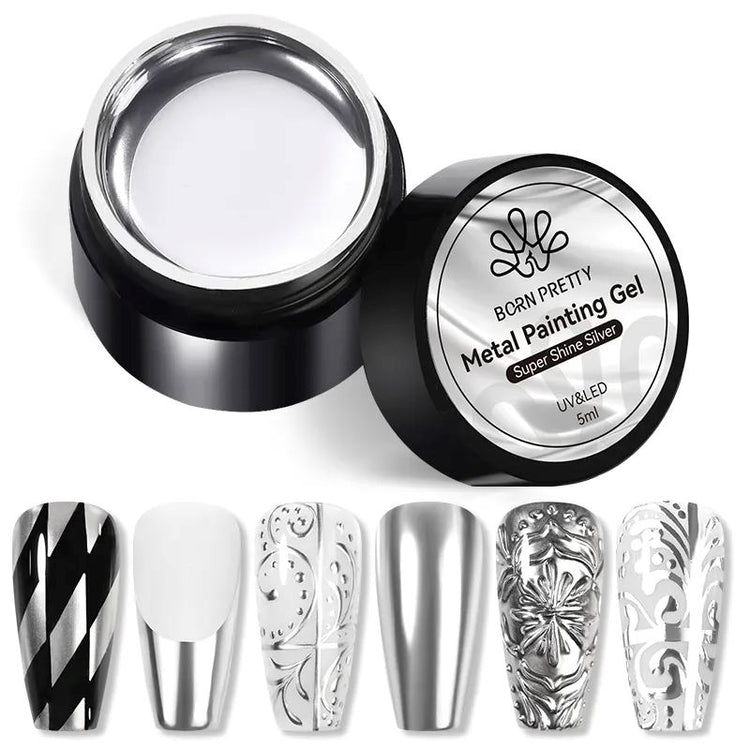 Metallic Silver & Gold Mirror Chrome Gels - NSI Australia