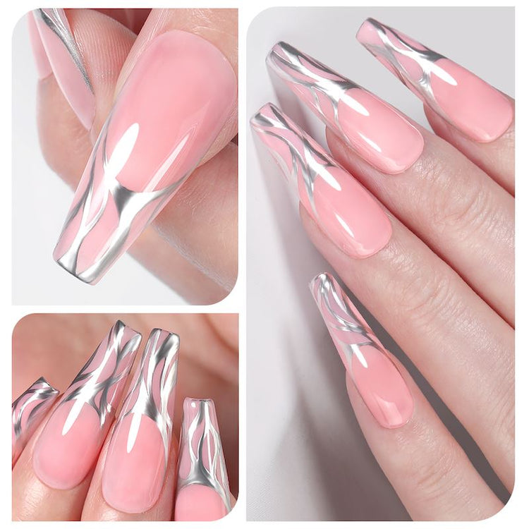 Metallic Silver & Gold Mirror Chrome Gels - NSI Australia