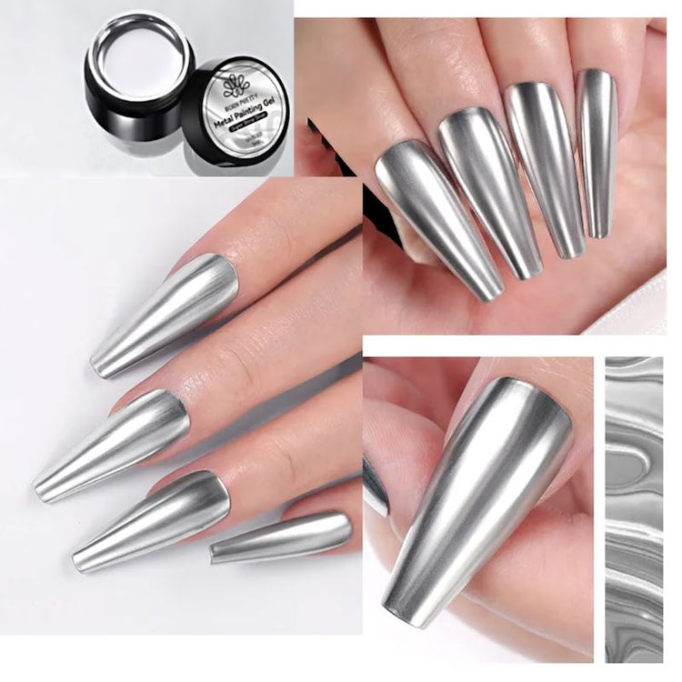 Metallic Silver & Gold Mirror Chrome Gels - NSI Australia