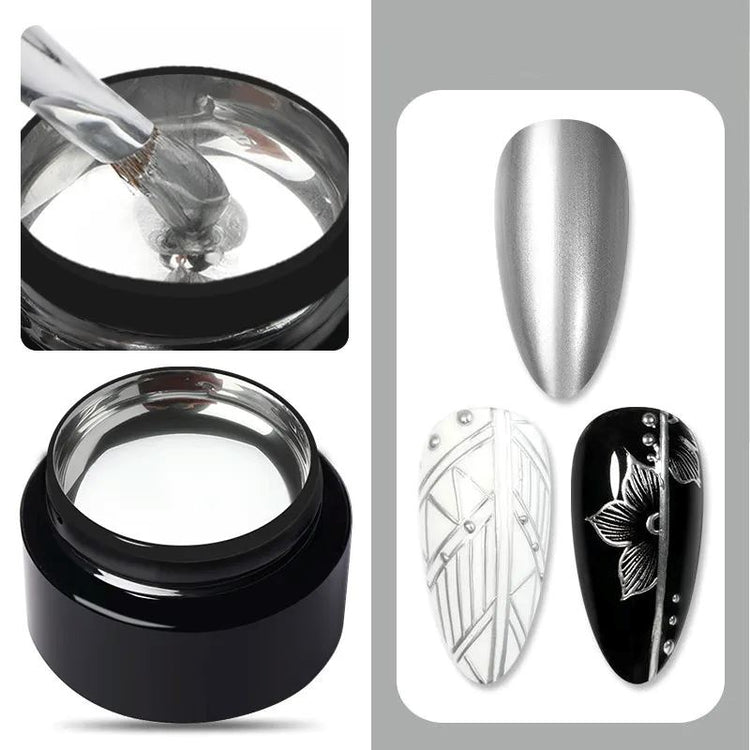 Metallic Silver & Gold Mirror Chrome Gels - NSI Australia