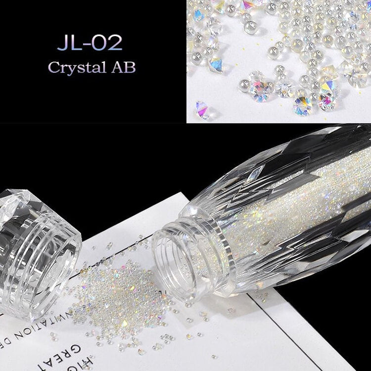 Micro Pixie Caviar Beads And Crystal Rhinestones 5g Jar - NSI Australia