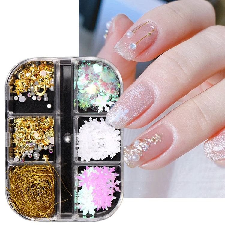 Mix 3D Christmas Nail Art Decoration (6-Grid Tray) - NSI Australia
