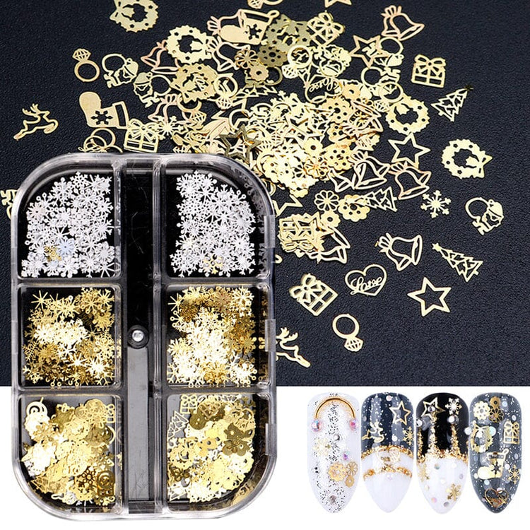 Mix 3D Christmas Nail Art Decoration (6-Grid Tray) - NSI Australia
