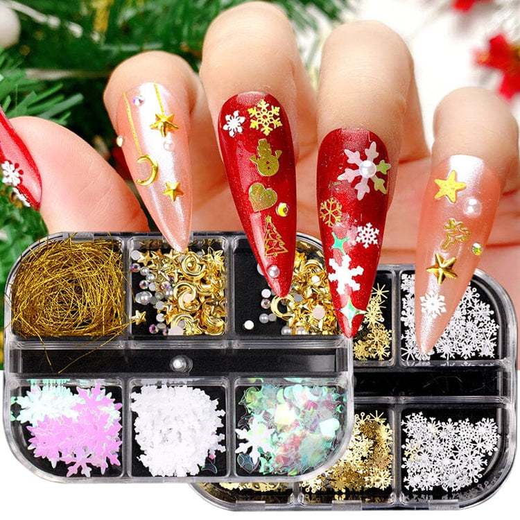 Mix 3D Christmas Nail Art Decoration (6-Grid Tray) - NSI Australia